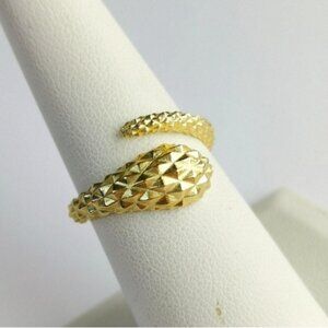 Abstract Snake Ring 14k Gold overlay size 8